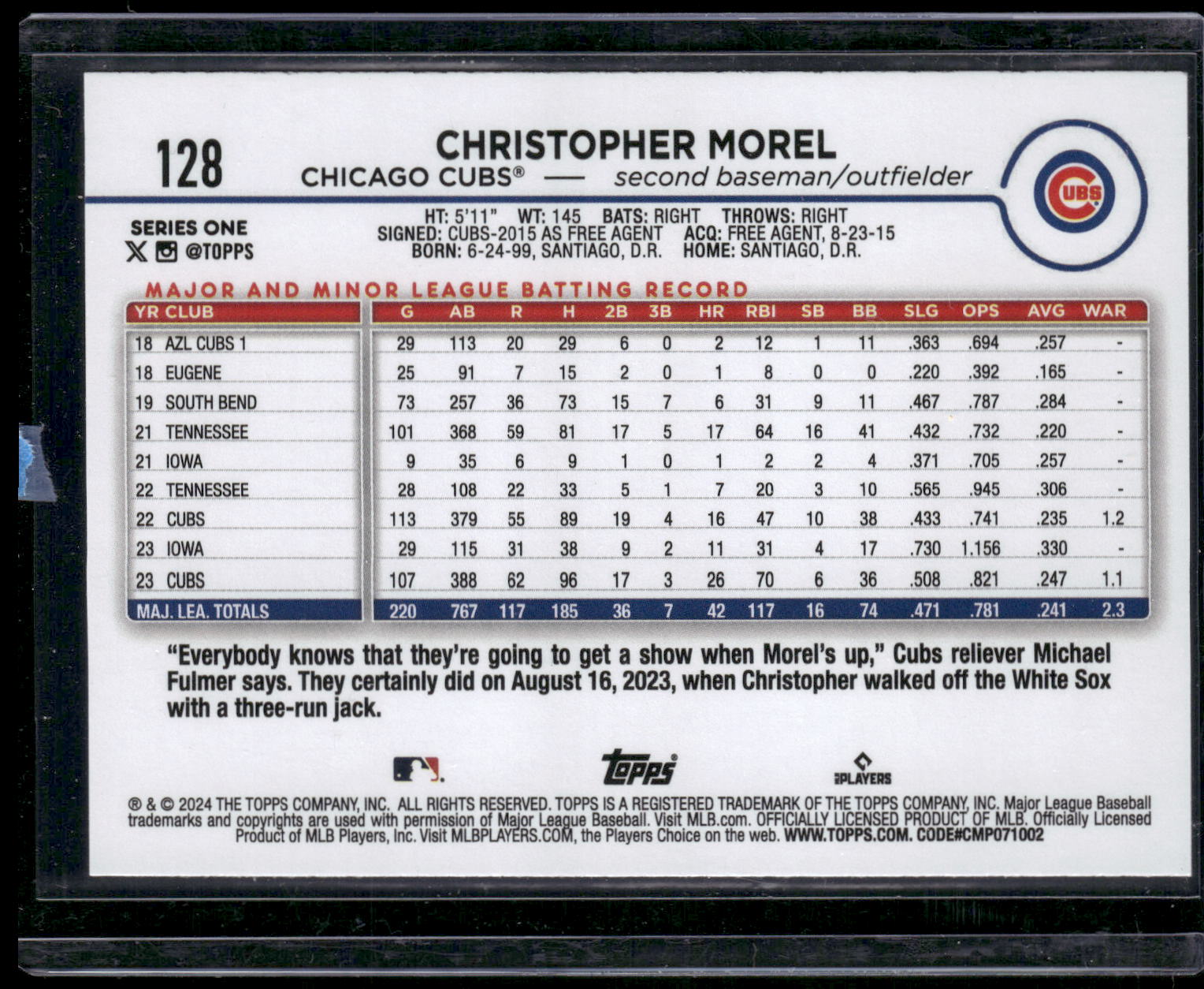 2024 Topps #128 Christopher Morel