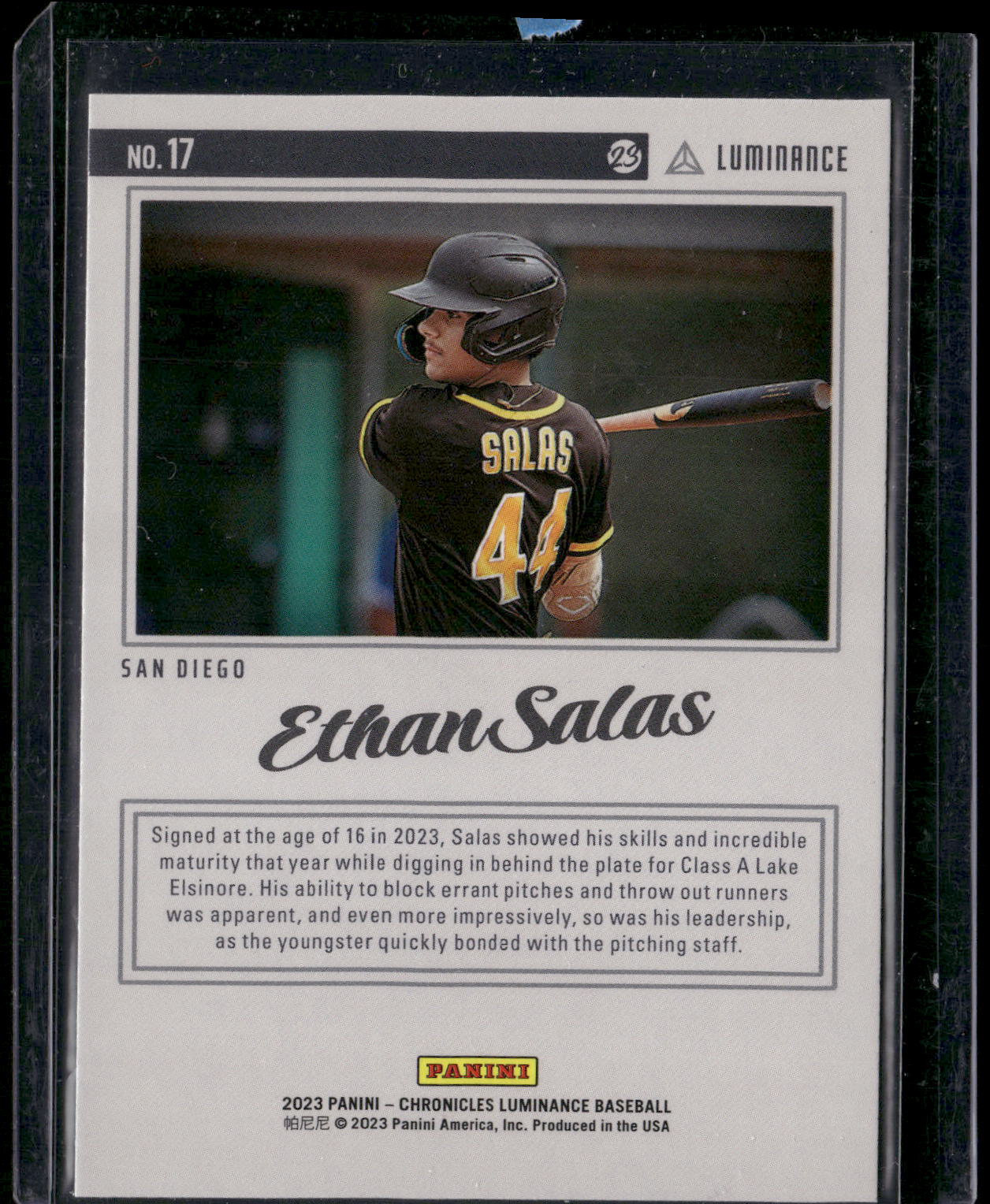 2023 Panini Chronicles - Luminance #17 Ethan Salas