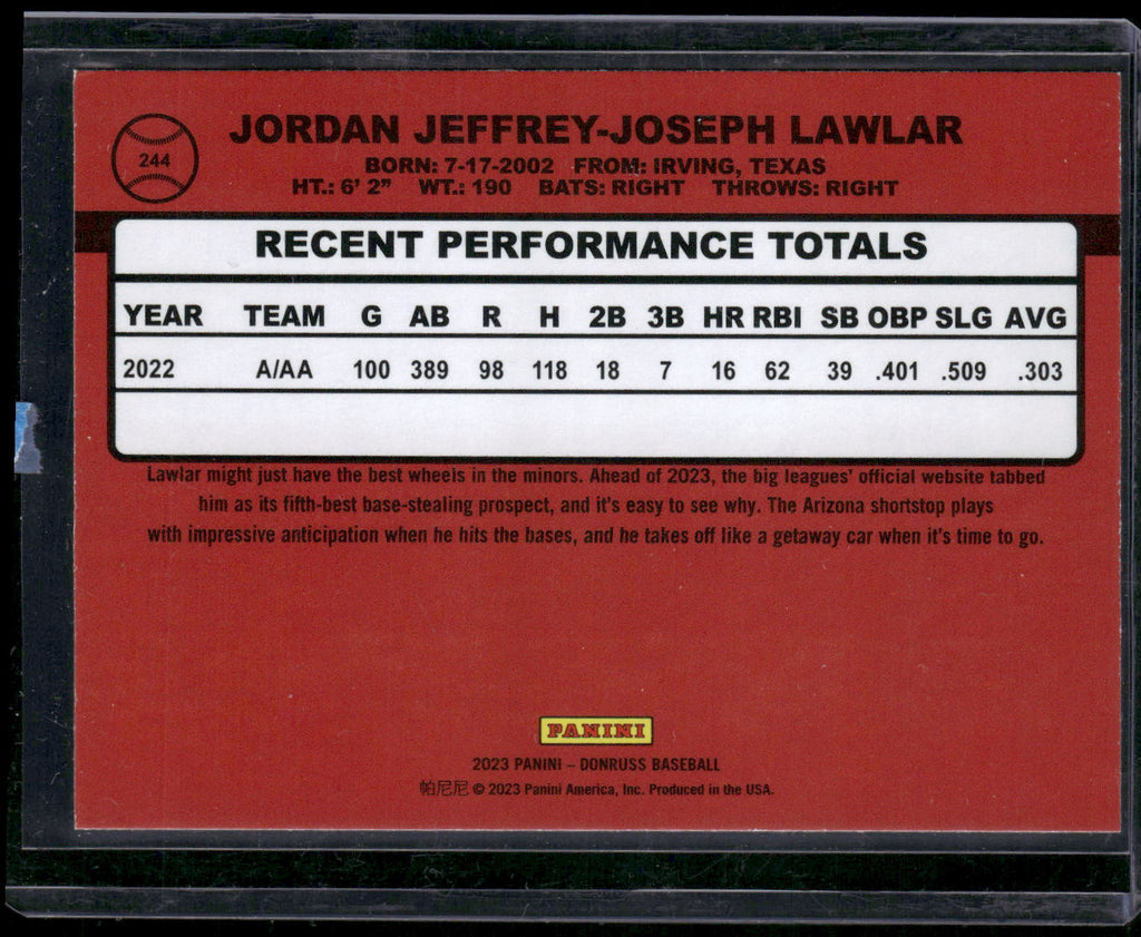 2023 Donruss #244b Jordan Lawlar