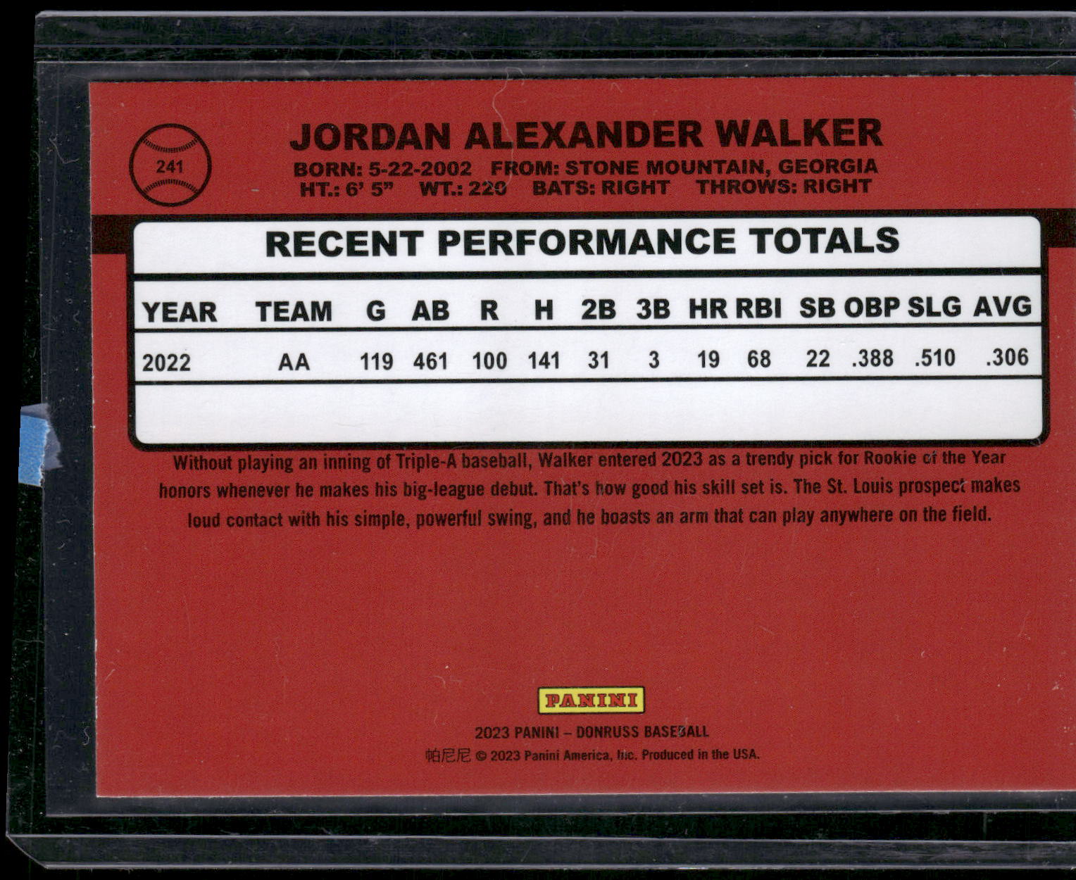 2023 Donruss #241b Jordan Walker