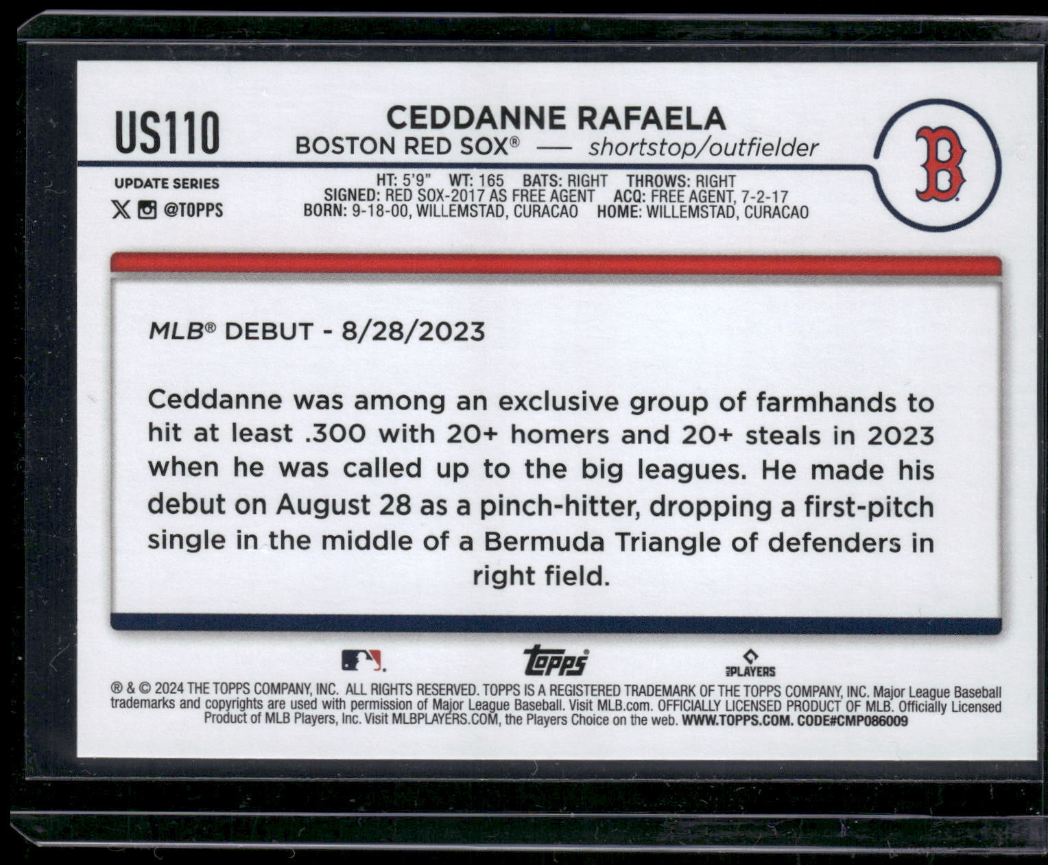 2024 Topps Update #US110 Ceddanne Rafaela Yellow