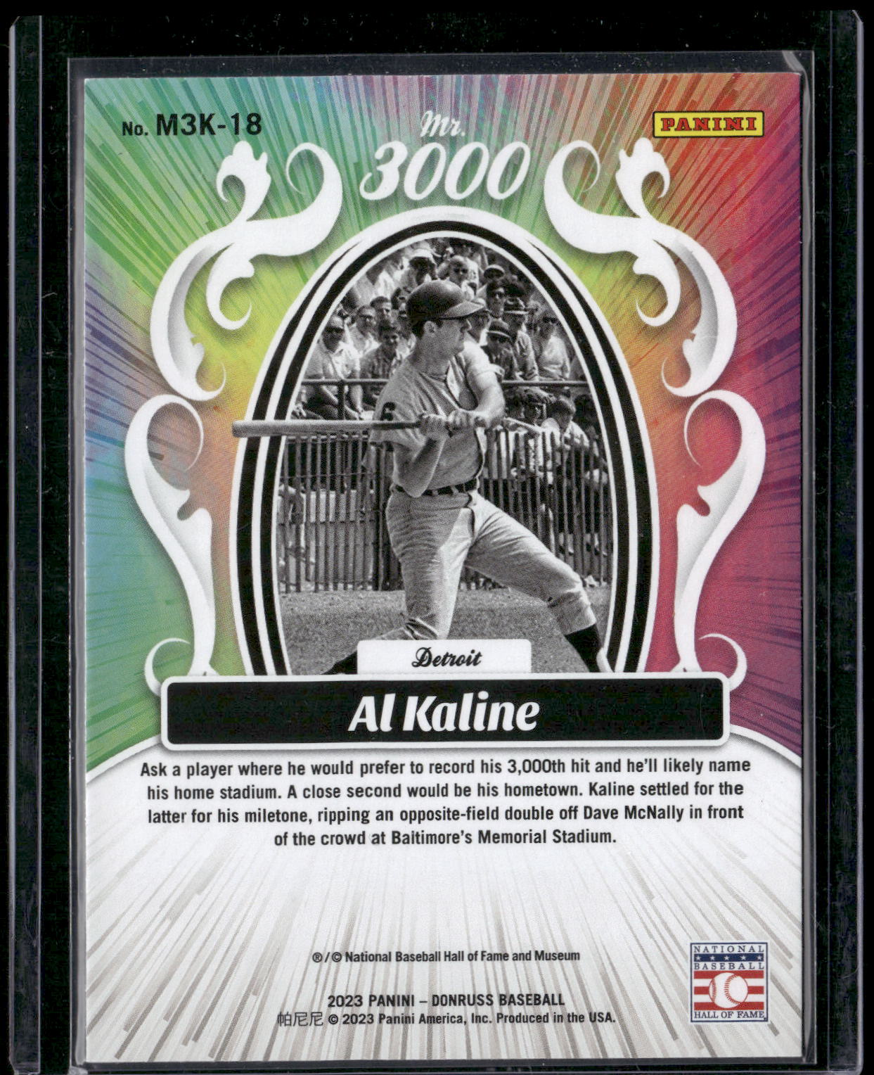 2023 Donruss #M3K-18 Al Kaline Mr. 3000 Vector