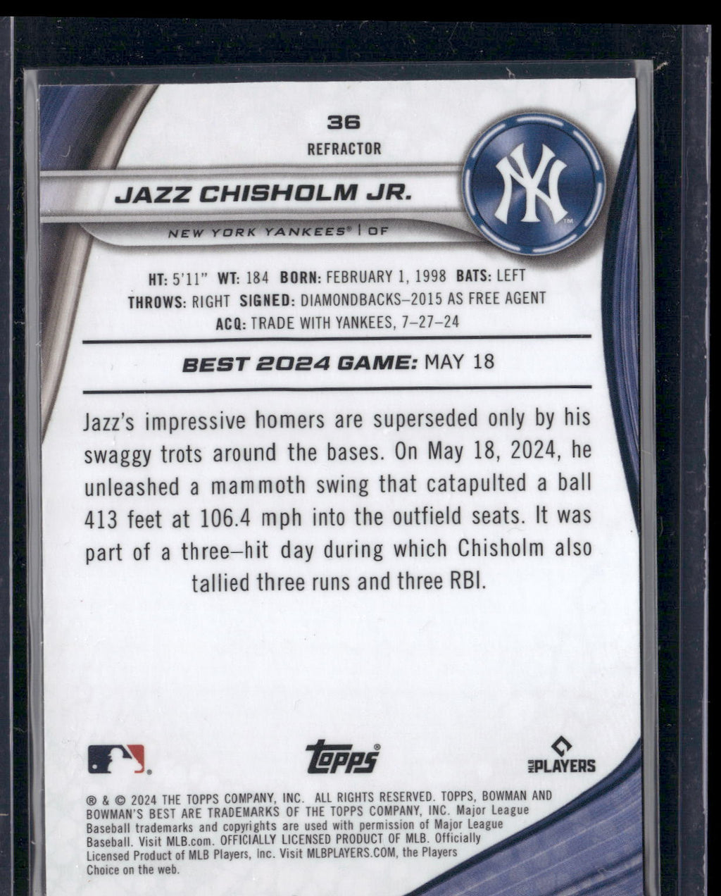 2024 Bowman's Best #36 Jazz Chisholm Jr.
