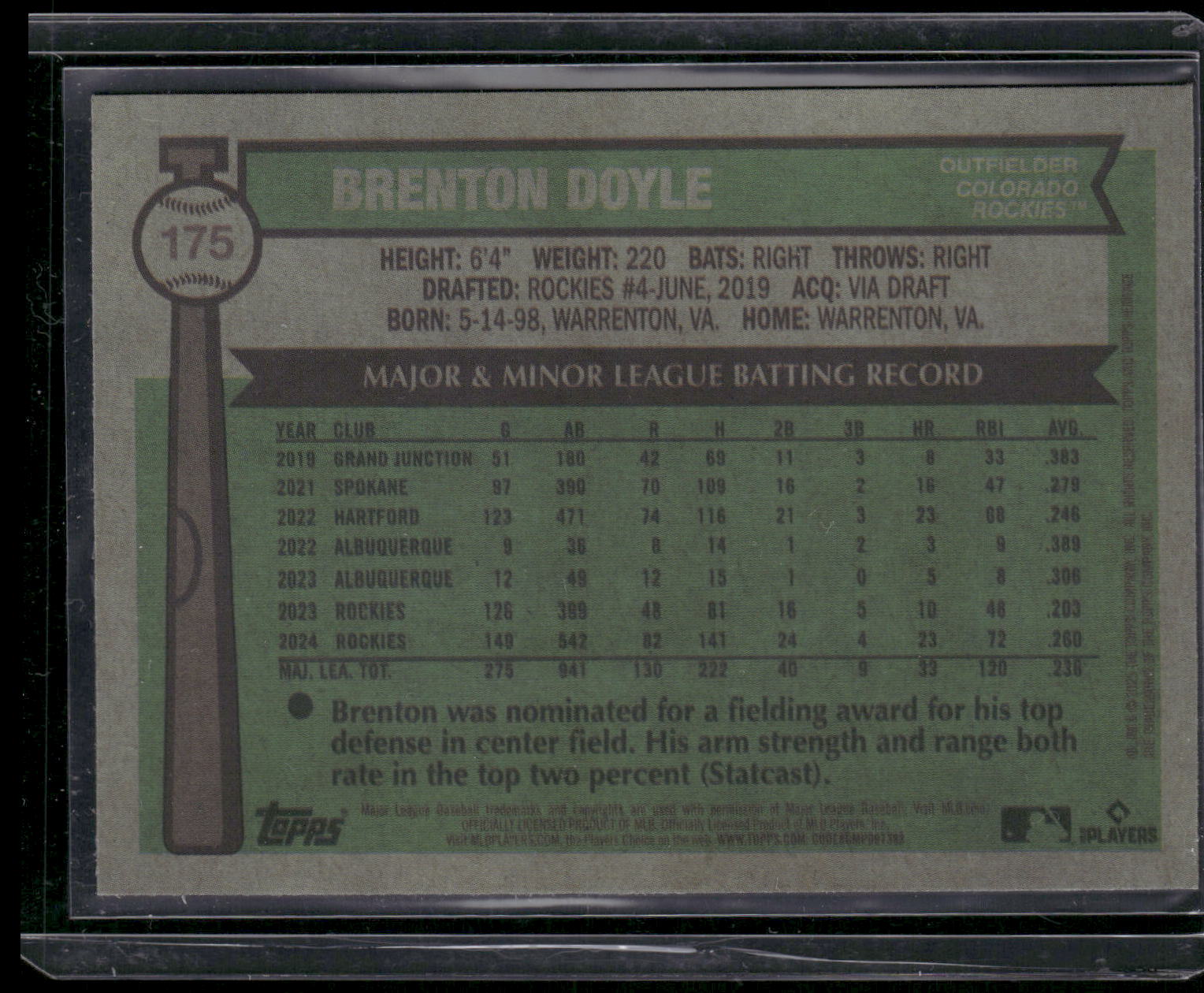 2025 Topps Heritage #175 Brenton Doyle Chrome Pink Sparkle Refractor
