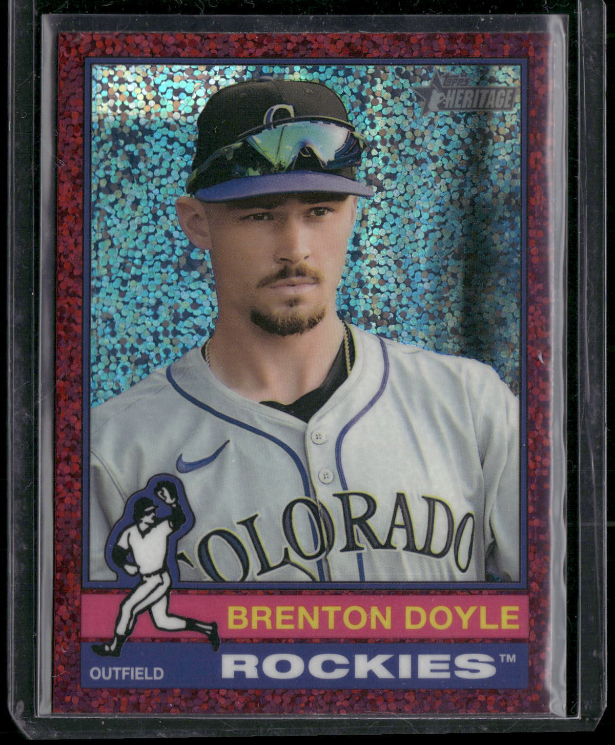 2025 Topps Heritage #175 Brenton Doyle Chrome Pink Sparkle Refractor