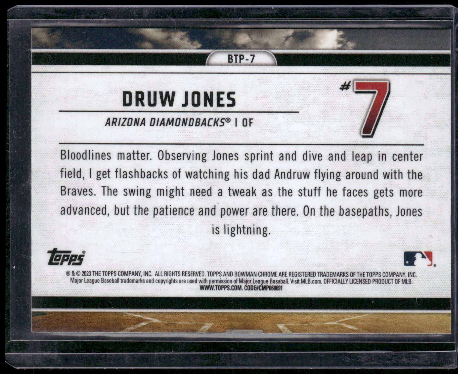 2023 Bowman #BTP-7 Druw Jones Bowman Scouts Top 100