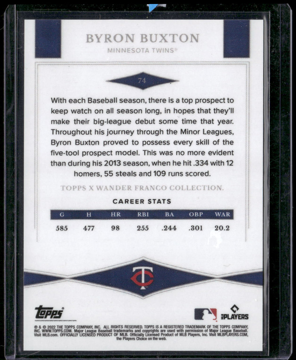2022 Topps x Wander Franco #74 Byron Buxton