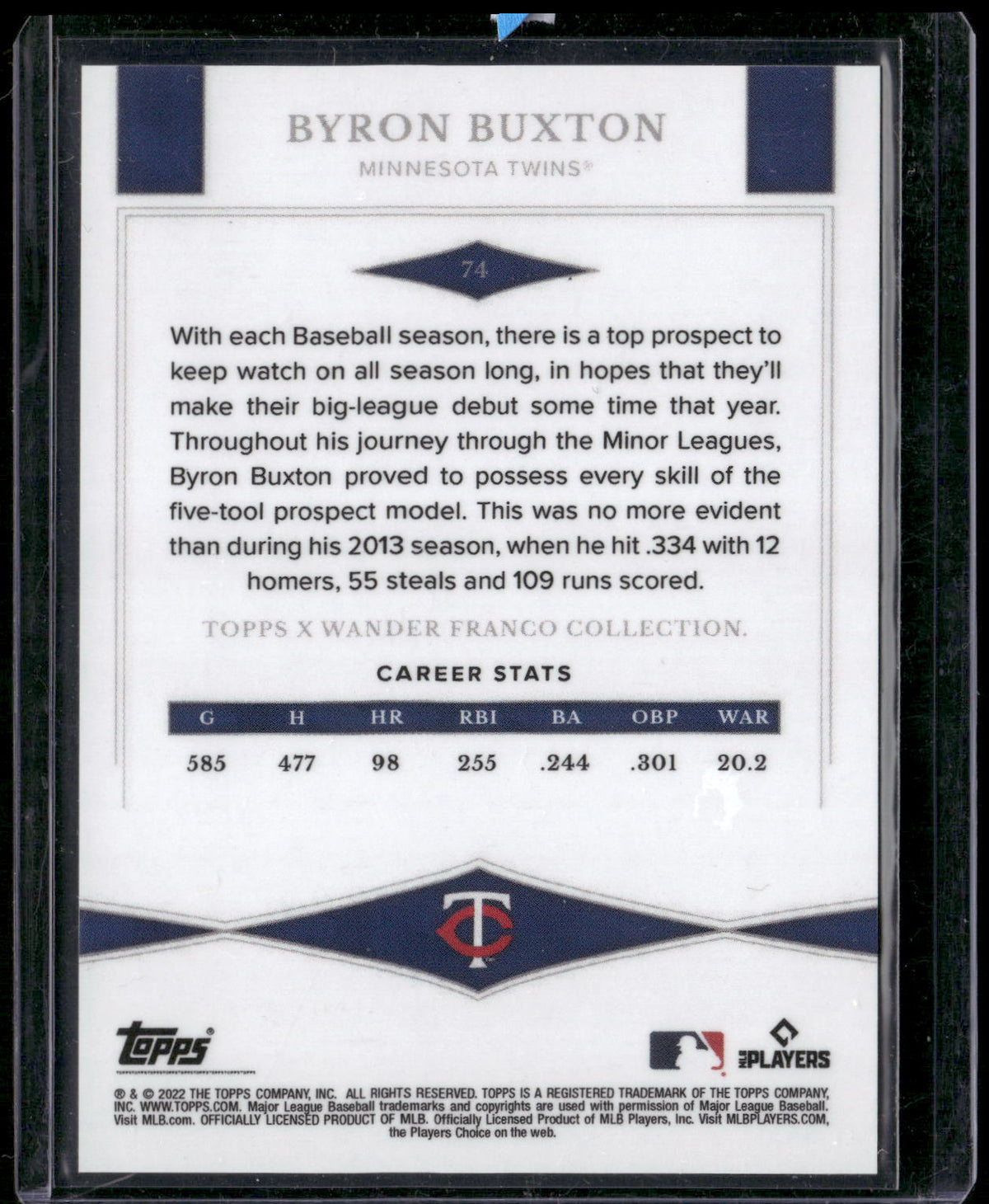2022 Topps x Wander Franco #74 Byron Buxton