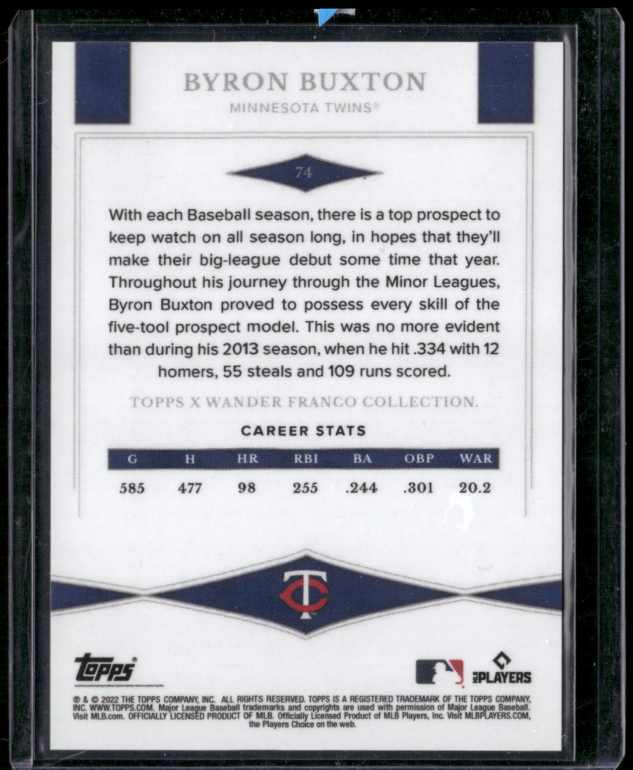 2022 Topps x Wander Franco #74 Byron Buxton