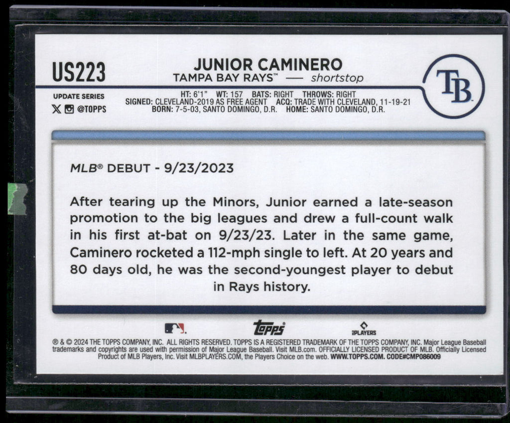 2024 Topps Update #US223 Junior Caminero