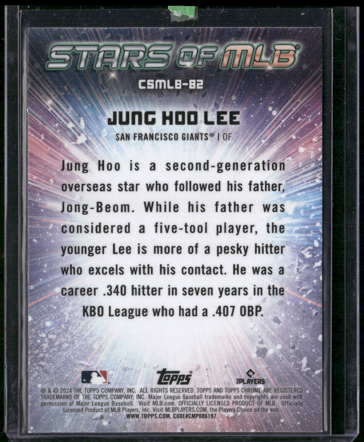 2024 Topps Update #CSMLB-82 Jung Hoo Lee Stars of MLB Chrome