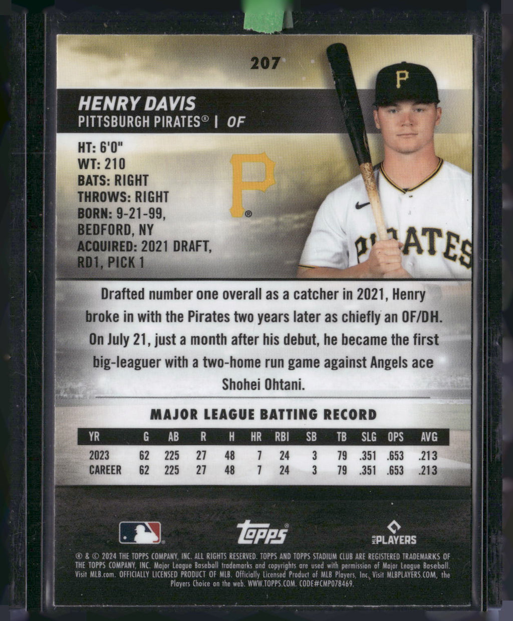 2024 Stadium Club #207 Henry Davis Chrome