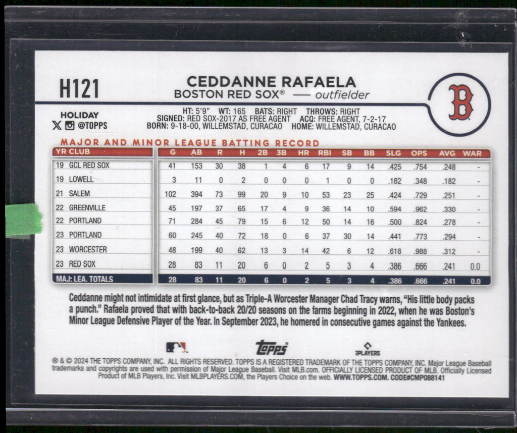 2024 Topps Holiday #H121 Ceddanne Rafaela Holiday Tree