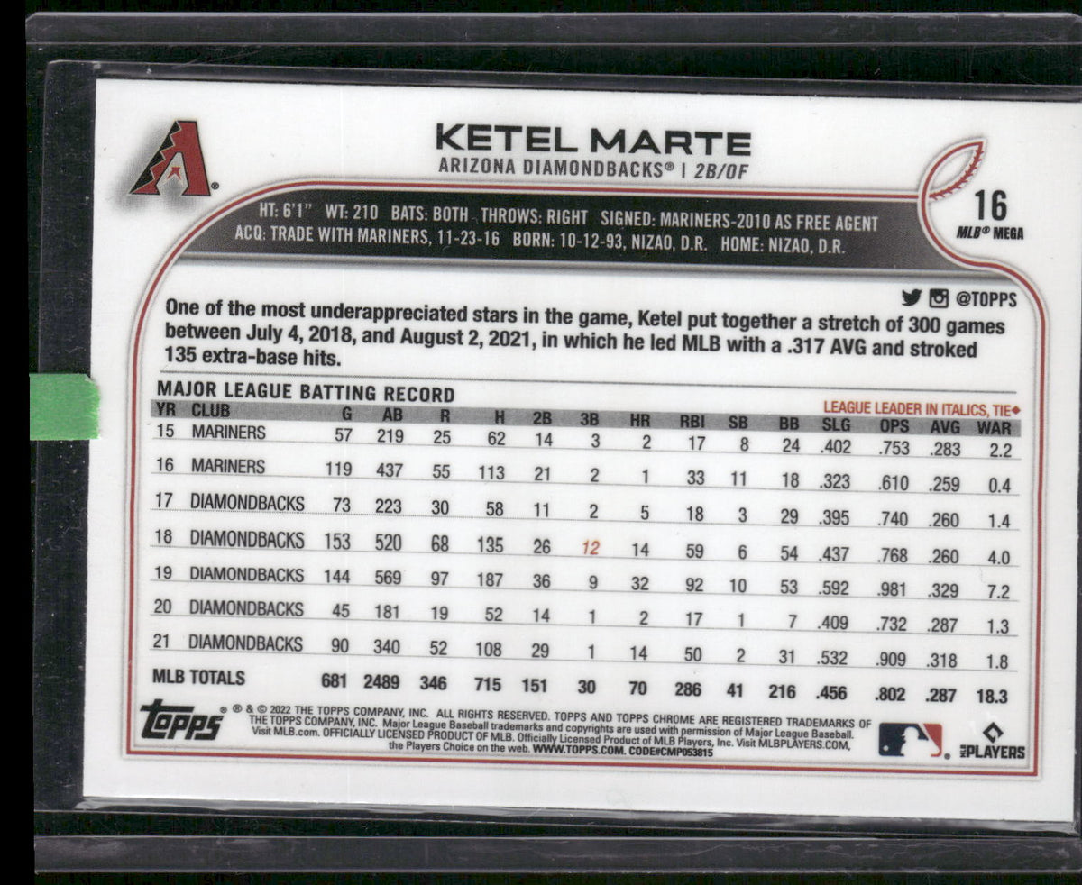 2022 Topps Chrome Logofractor Edition #16 Ketel Marte
