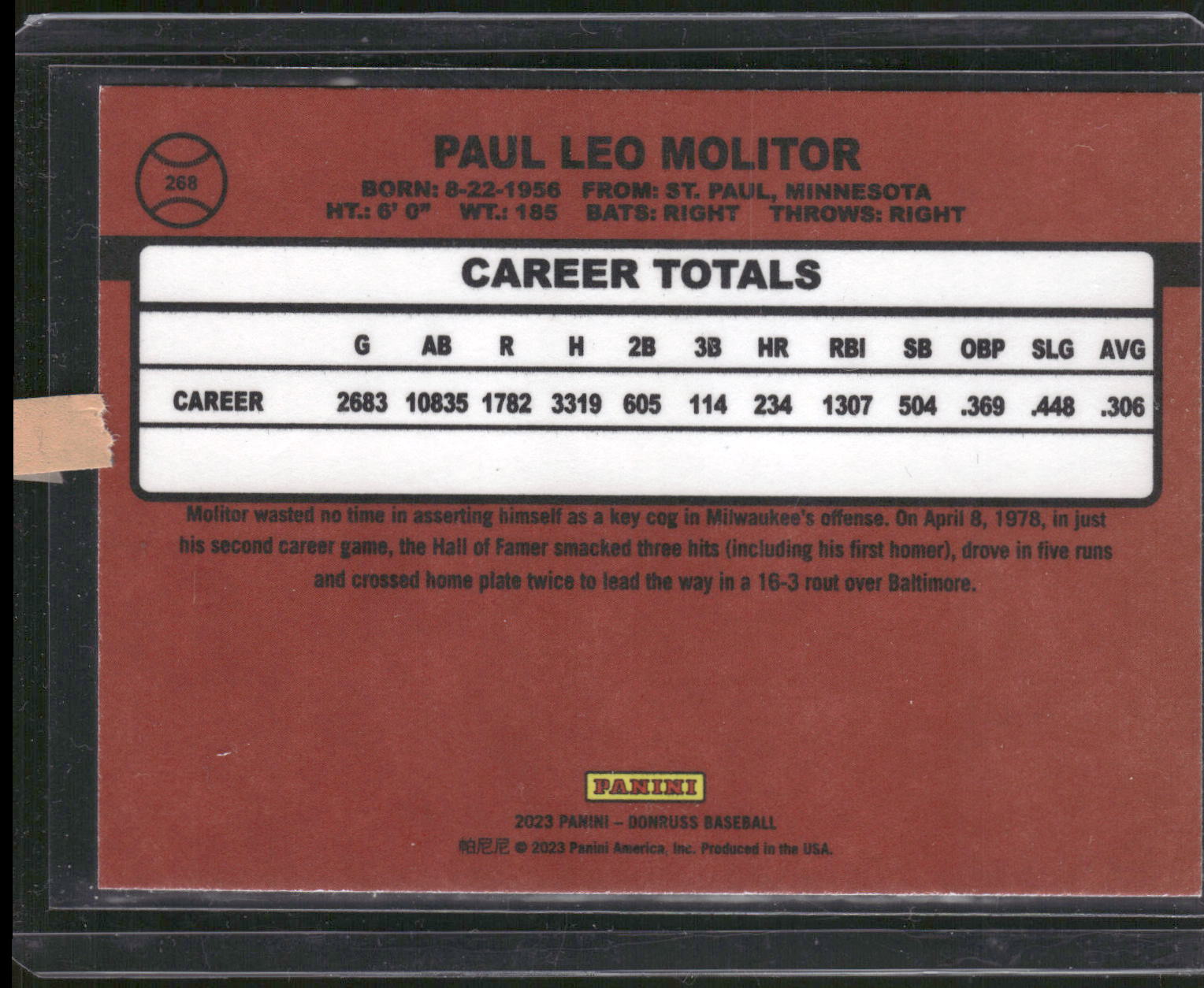 2023 Donruss #268 Paul Molitor Independence Day