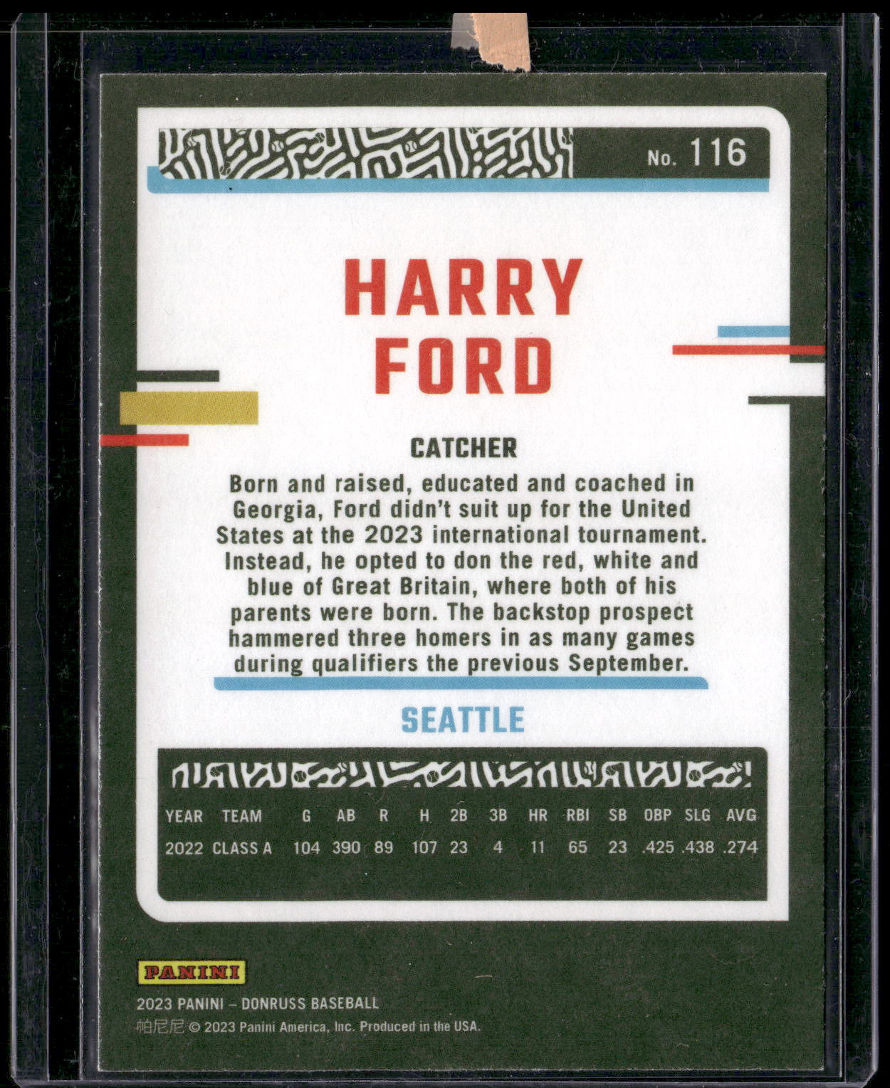 2023 Donruss #116 Harry Ford Independence Day