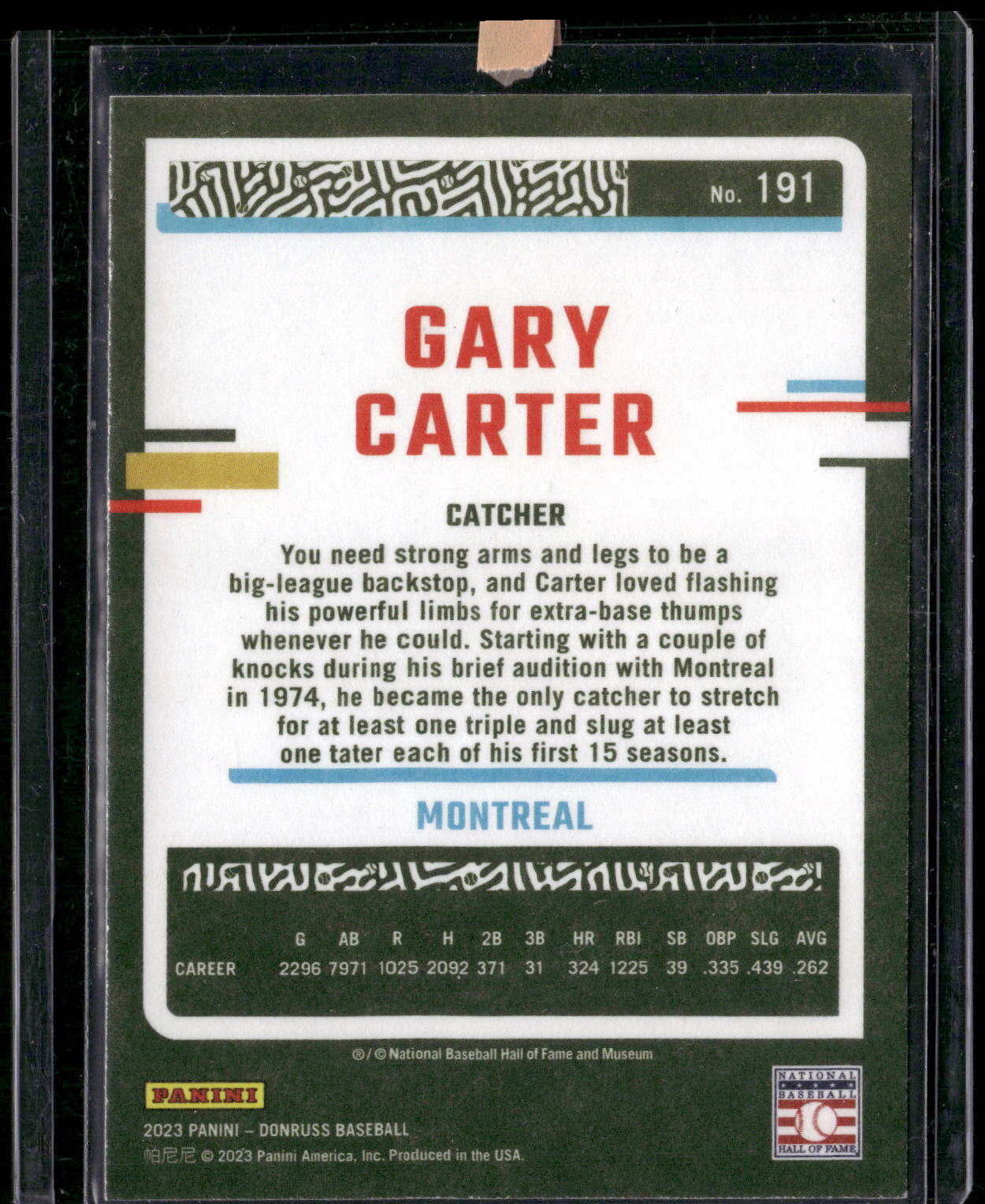 2023 Donruss #191 Gary Carter Independence Day