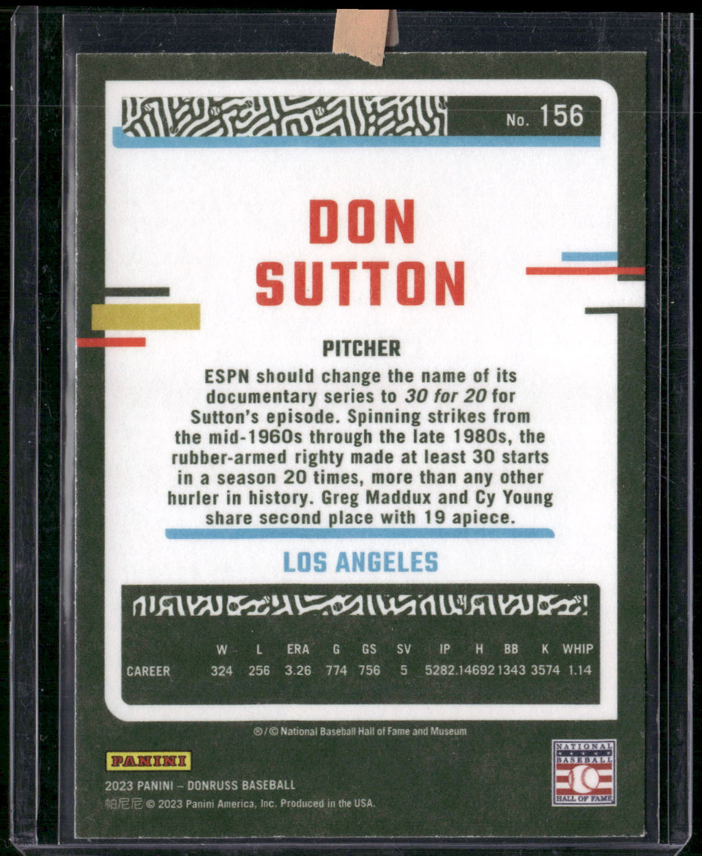 2023 Donruss #156 Don Sutton Independence Day