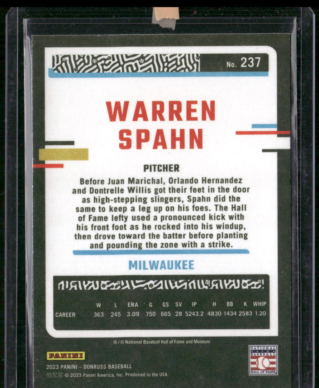 2023 Donruss #237 Warren Spahn Independence Day