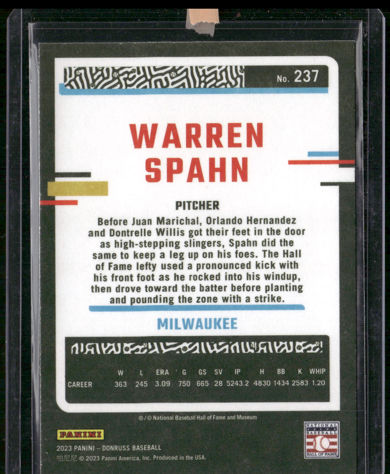 2023 Donruss #237 Warren Spahn Independence Day