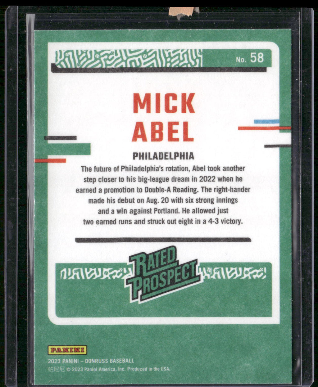2023 Donruss #58 Mick Abel Independence Day