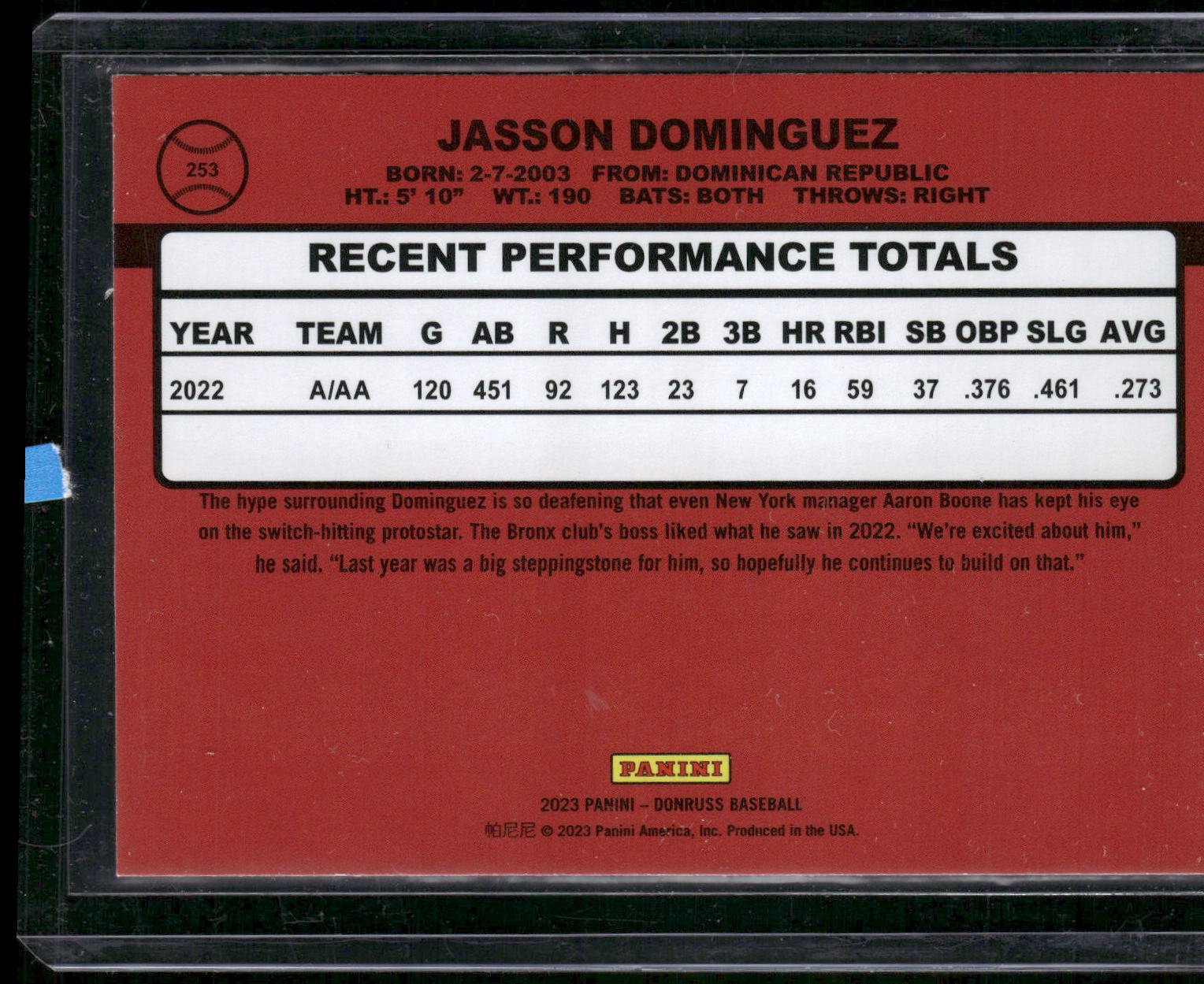 2023 Donruss #253b Jasson Dominguez