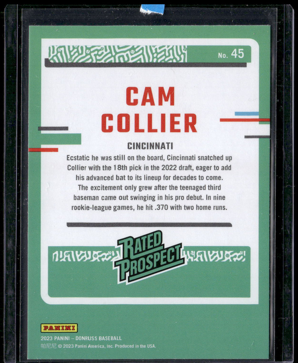 2023 Donruss #45 Cam Collier