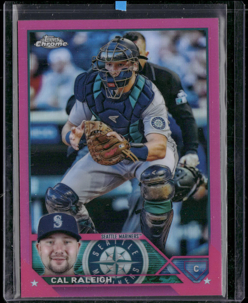 2023 Topps Chrome #141 Cal Raleigh Pink Refractors