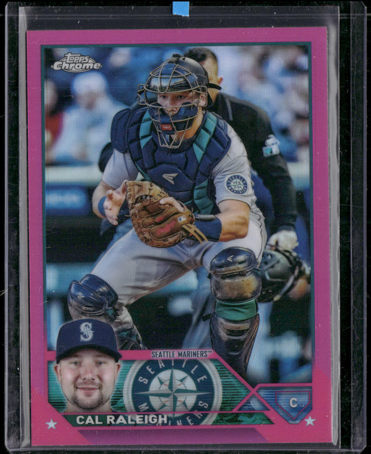 2023 Topps Chrome #141 Cal Raleigh Pink Refractors