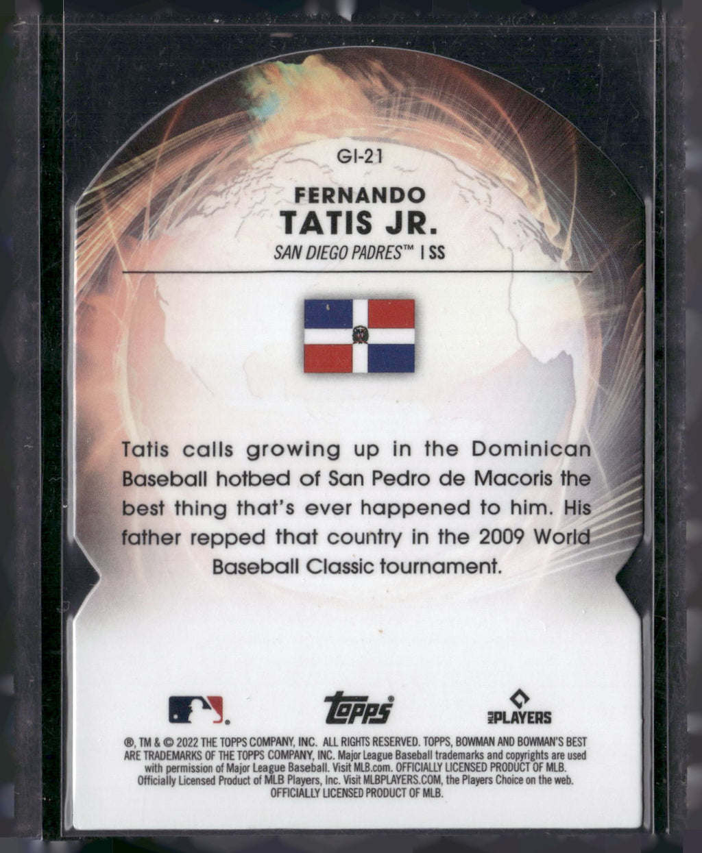 2022 Bowman's Best #GI-21 Fernando Tatis Jr. Global Impact Die Cuts