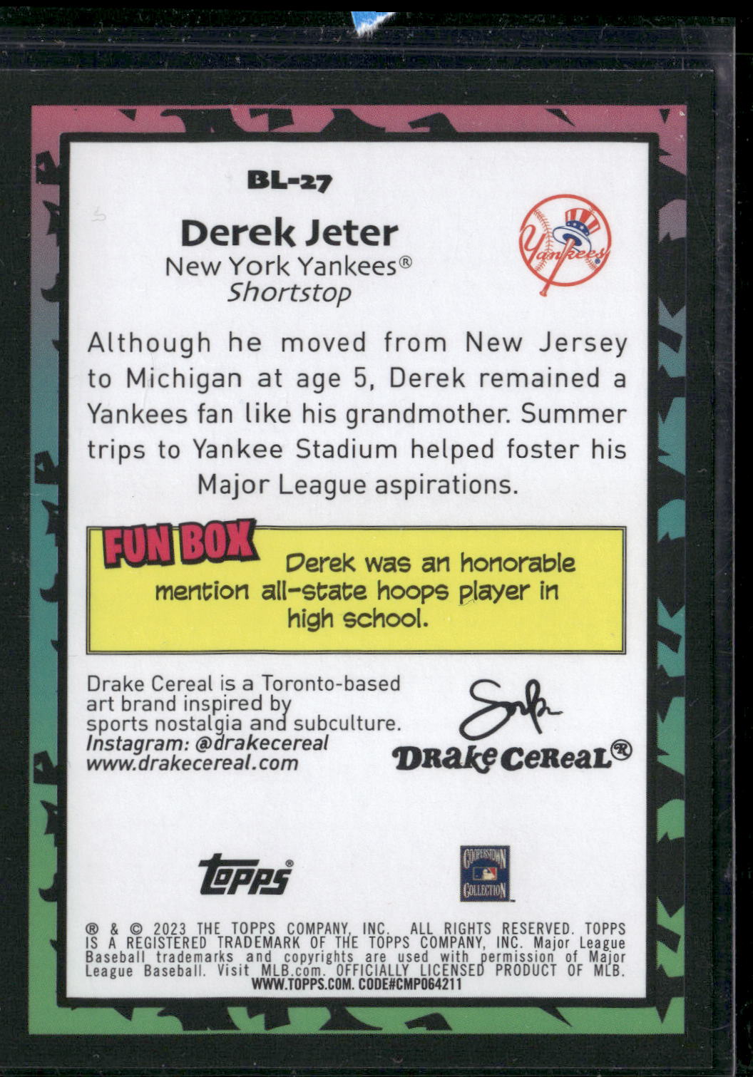 2023 Topps Big League #BL-27 Derek Jeter Big Leaguers
