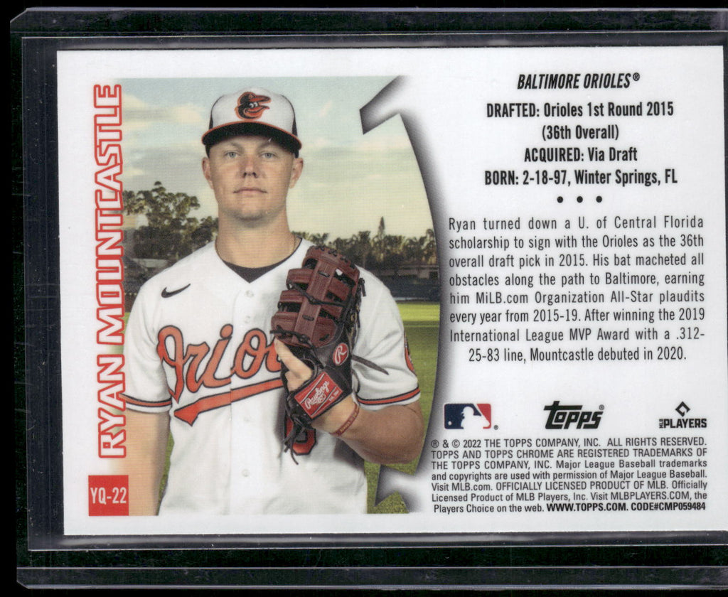2022 Topps Chrome Sonic #YQ-22 Ryan Mountcastle 1996 Youthquake