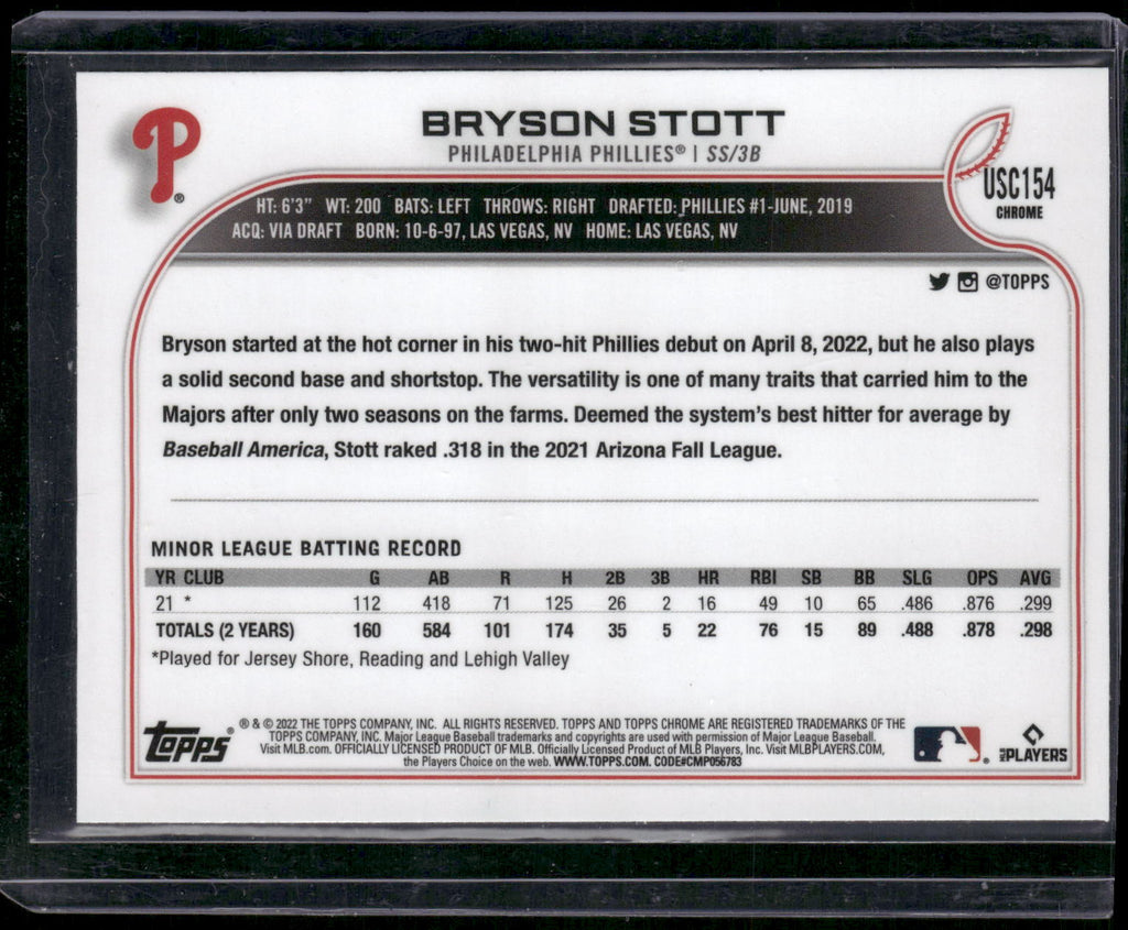 2022 Topps Chrome Update #USC154 Bryson Stott