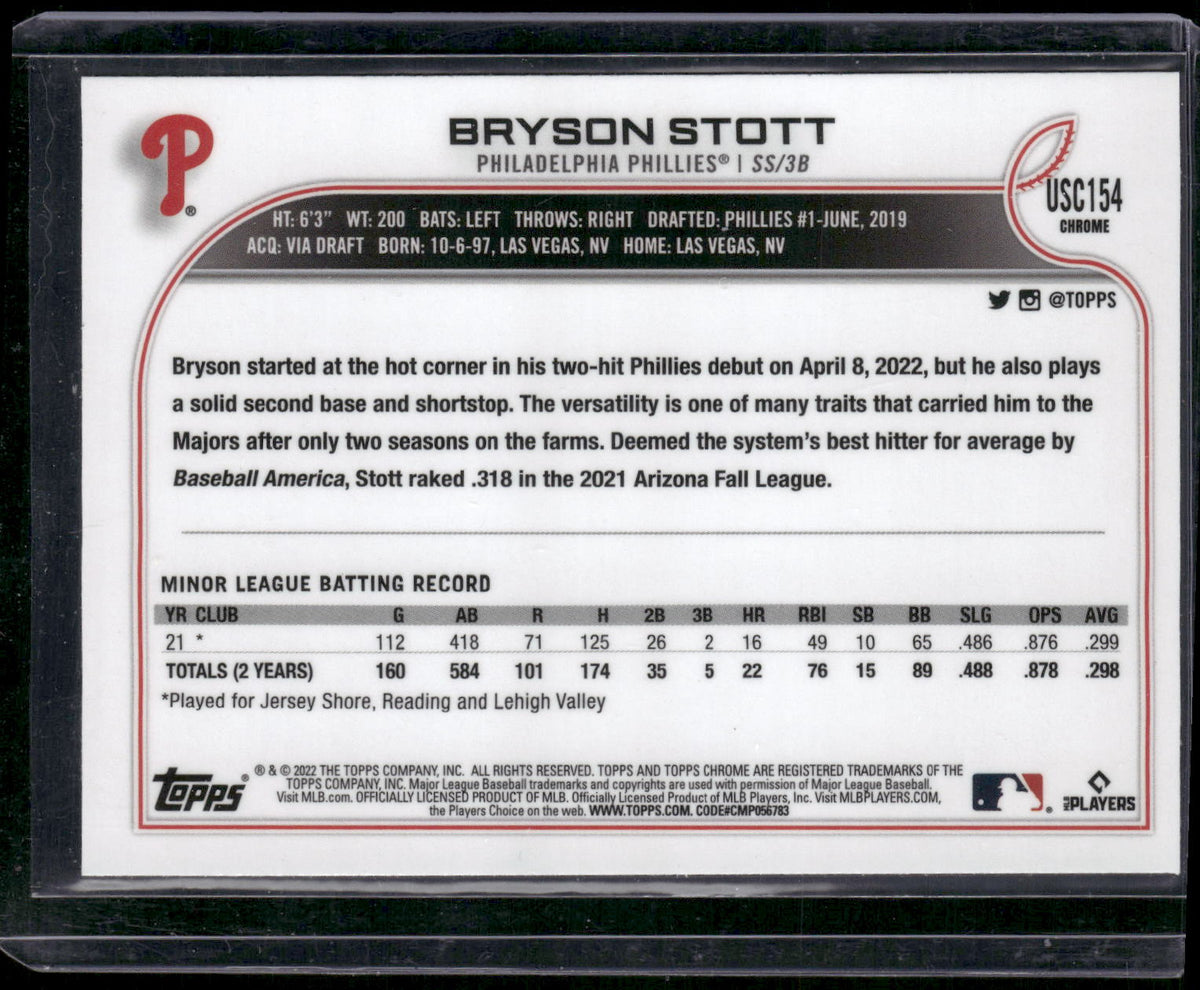 2022 Topps Chrome Update #USC154 Bryson Stott