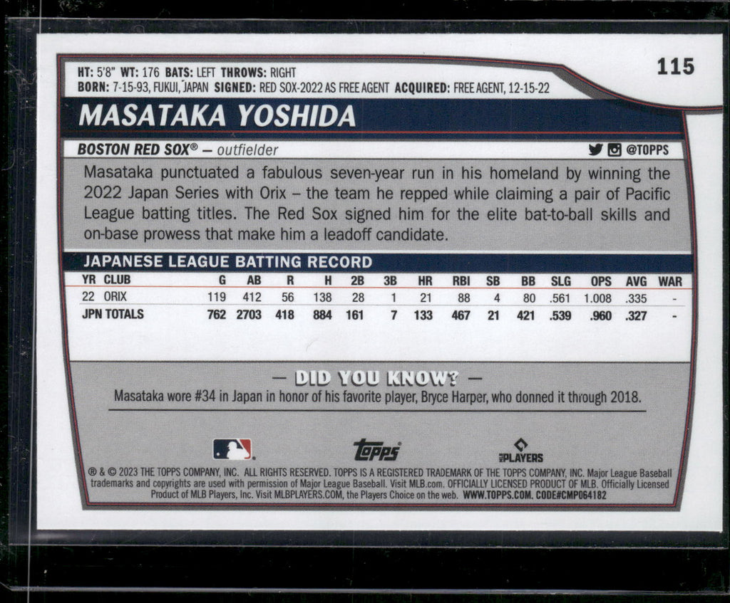 2023 Topps Big League #115 Masataka Yoshida