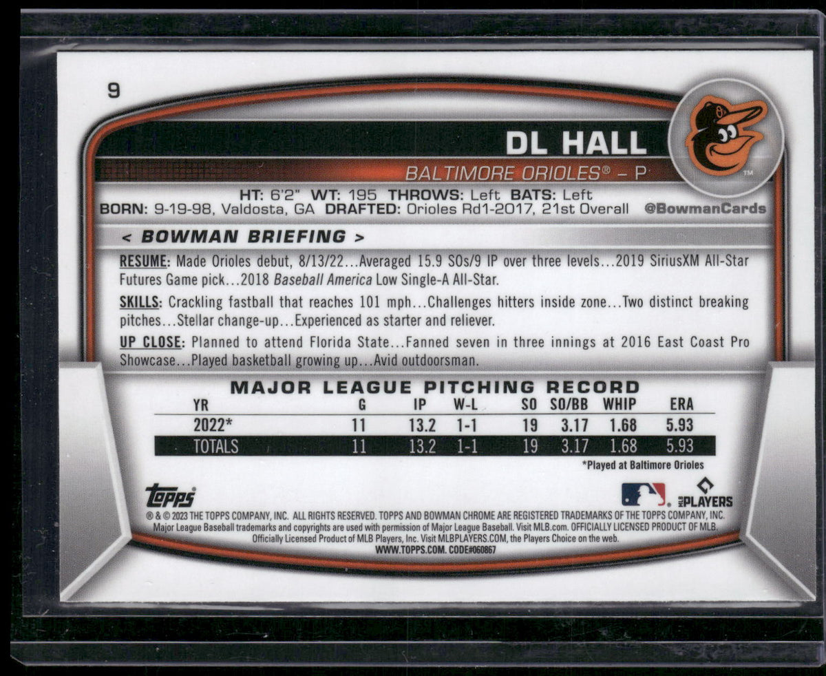 2023 Bowman #9 DL Hall Mojo Refractor