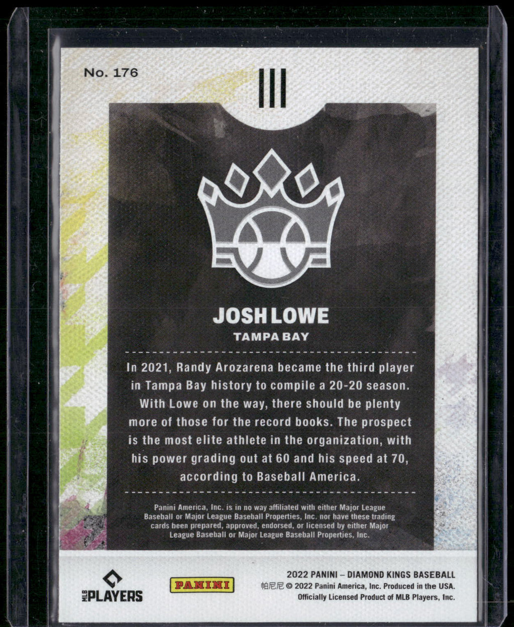 2022 Panini Diamond Kings #176 Josh Lowe Artist's Proof Blue