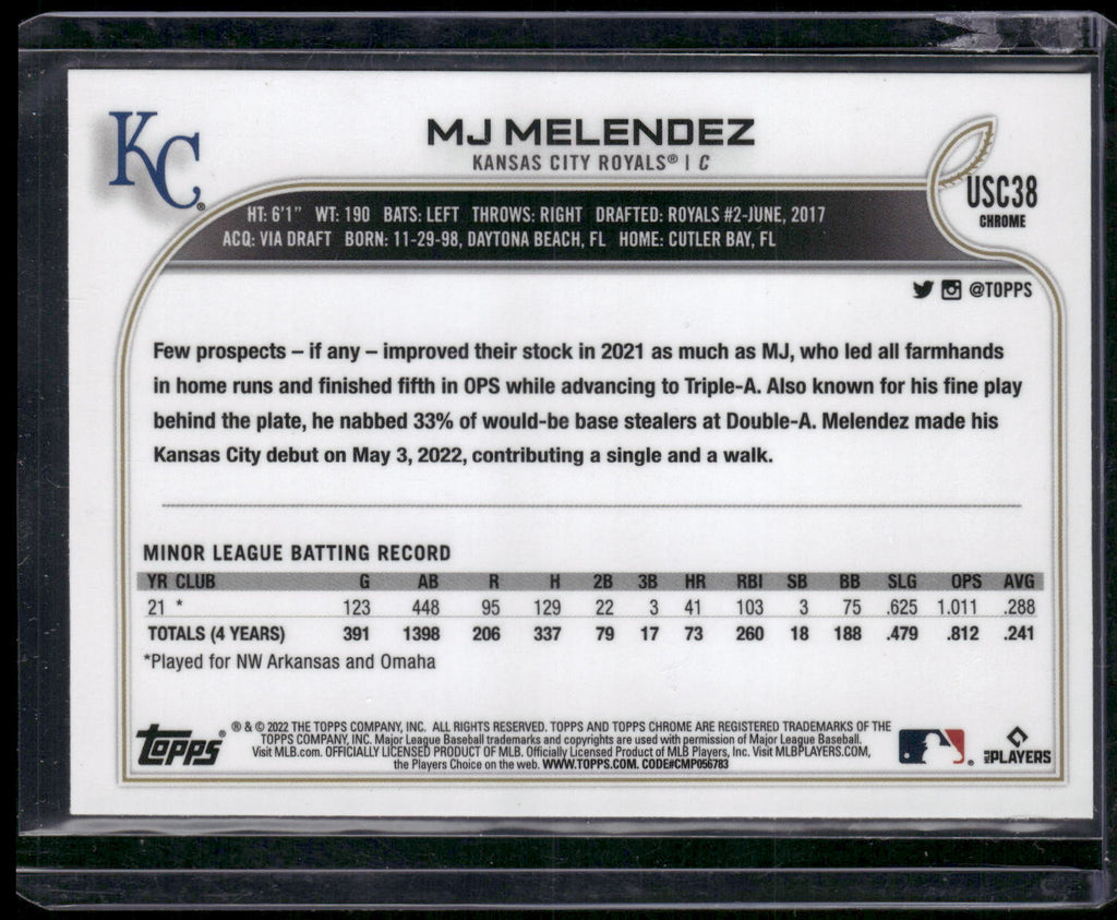 2022 Topps Chrome Update #USC38 MJ Melendez Purple Refractor