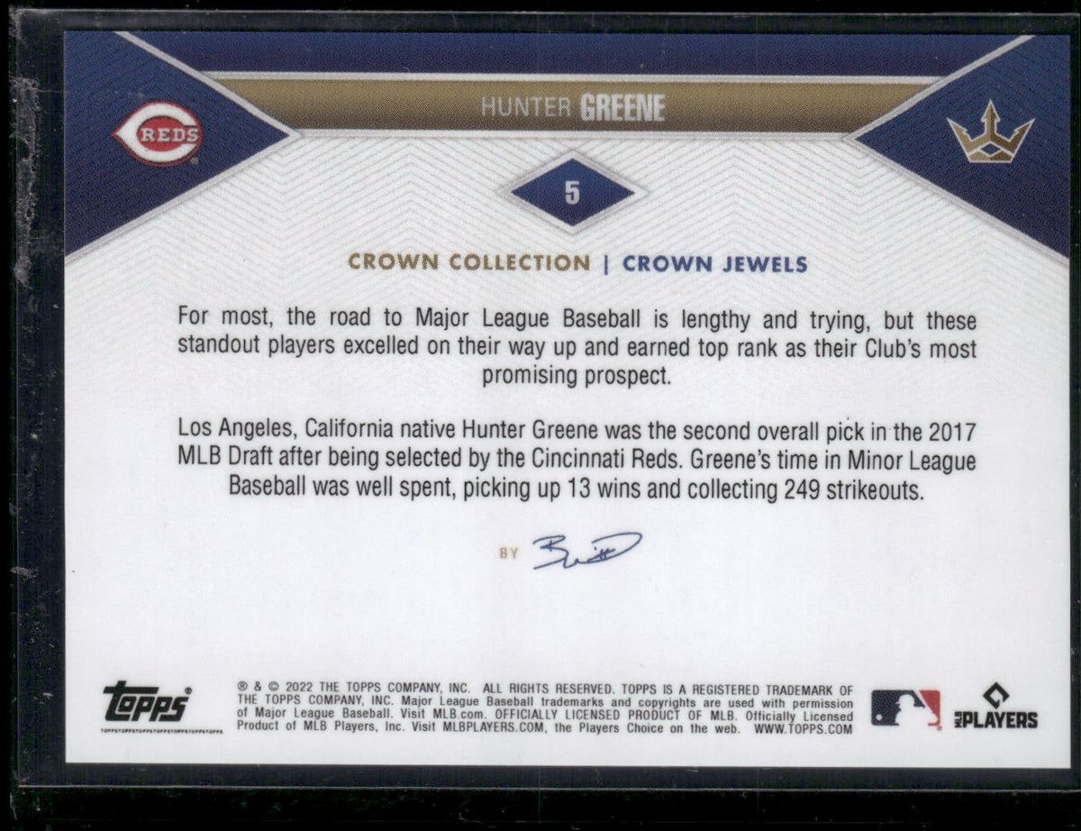 2022 Topps x Bobby Witt Jr. Crown Collection #5 Hunter Greene