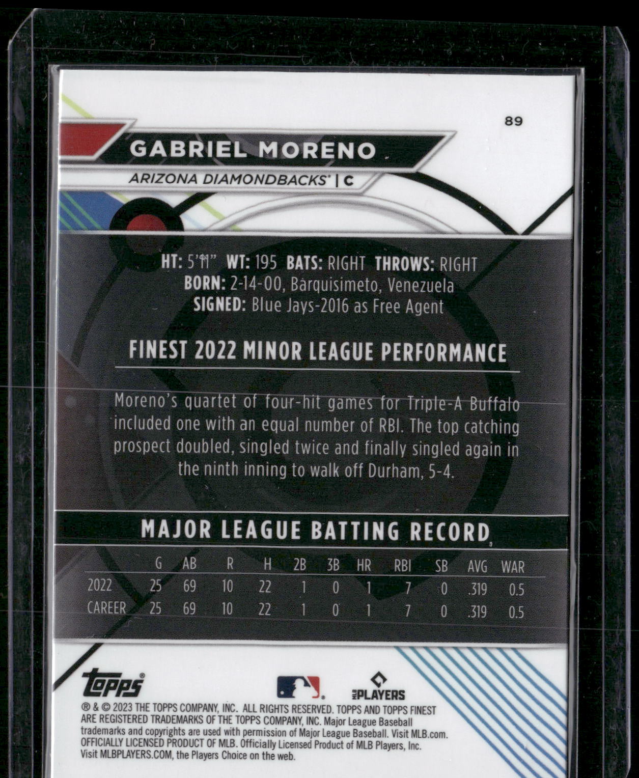 2023 Finest #89 Gabriel Moreno