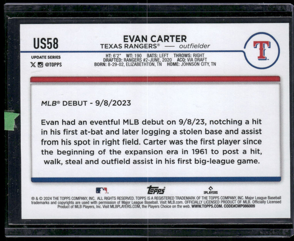 2024 Topps Update #US58 Evan Carter