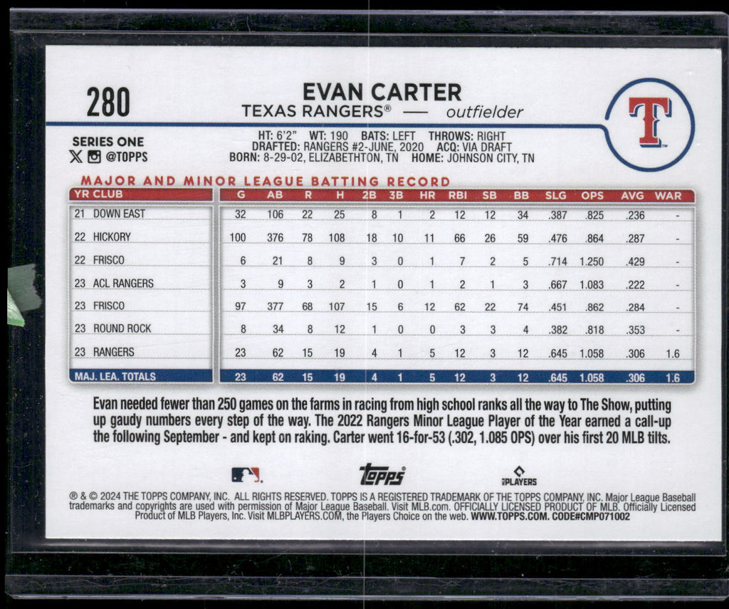 2024 Topps #280 Evan Carter