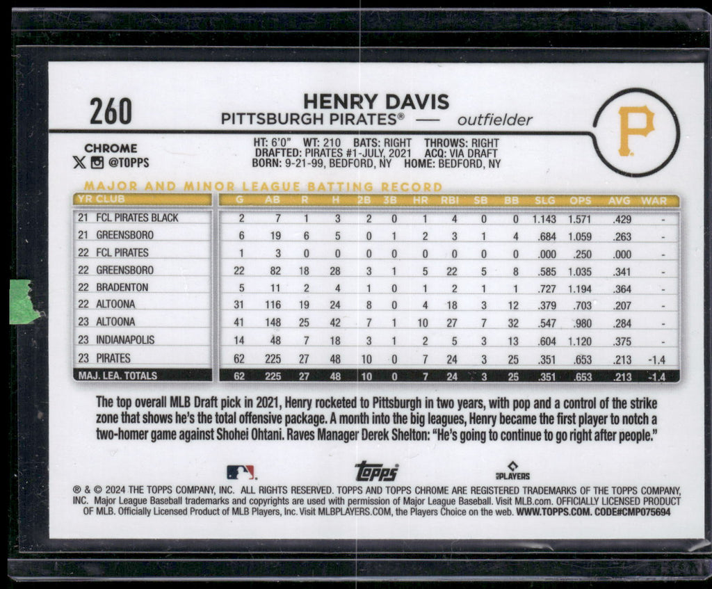2024 Topps Chrome #260 Henry Davis