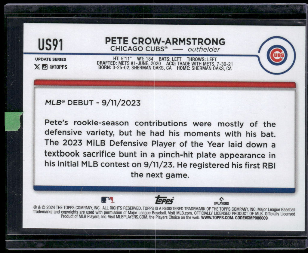 2024 Topps Update #US91 Pete Crow-Armstrong