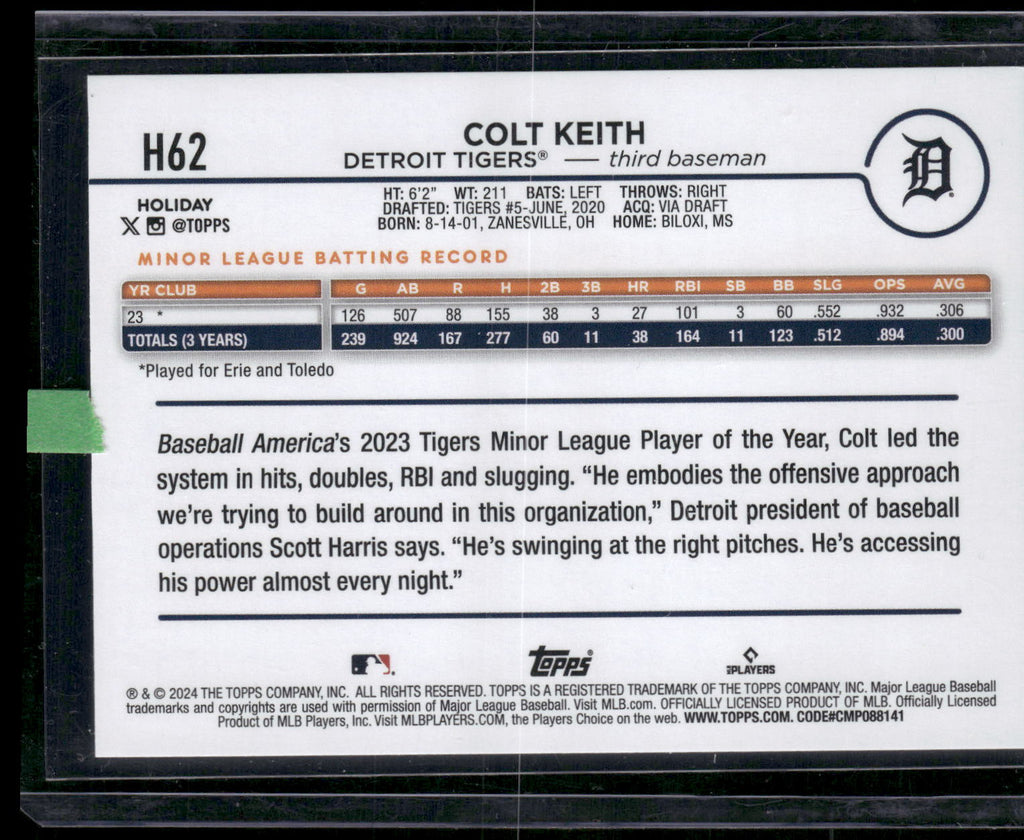 2024 Topps Holiday #H62 Colt Keith