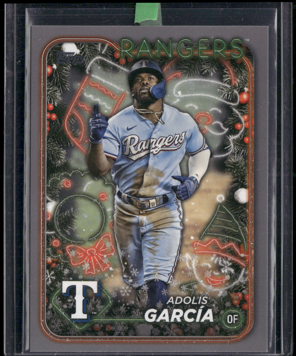 2024 Topps Holiday #H46 Adolis García Silver Glitter