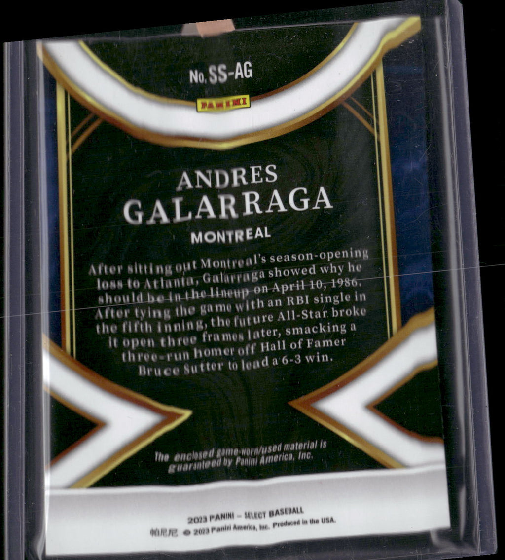 2023 Panini Select #SS-AG Andres Galarraga Select Swatches