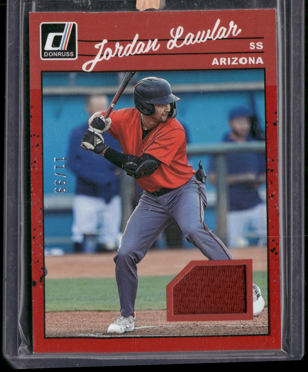 2023 Donruss #90M-JA Jordan Lawlar Retro 1990 Materials Red #/99