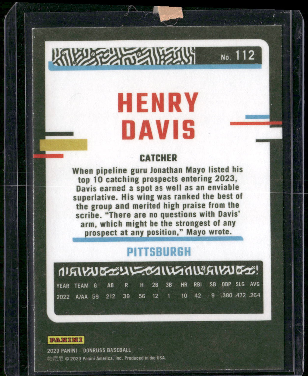 2023 Donruss #112 Henry Davis Independence Day