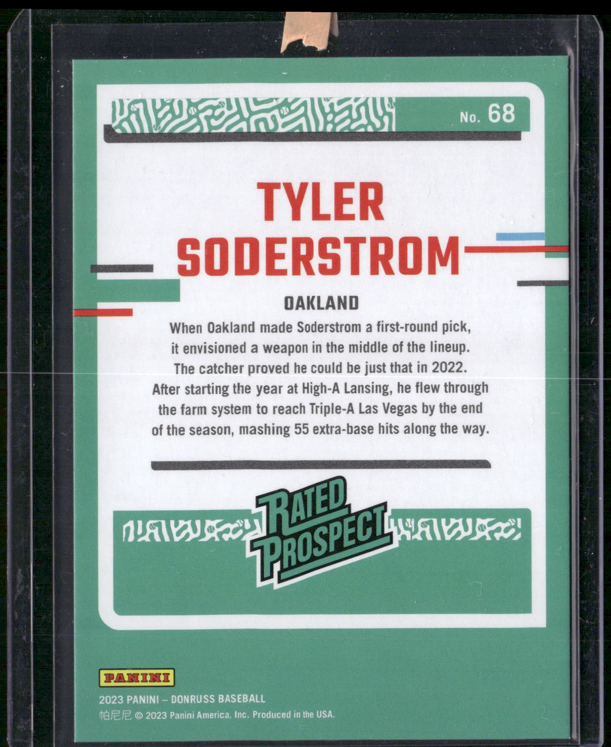 2023 Donruss #68 Tyler Soderstrom Season Stat Line #/135